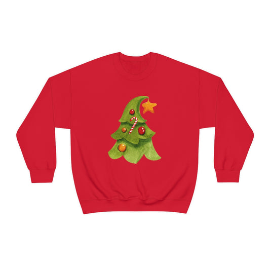 Watercolor Christmas Tree Crewneck Sweatshirt